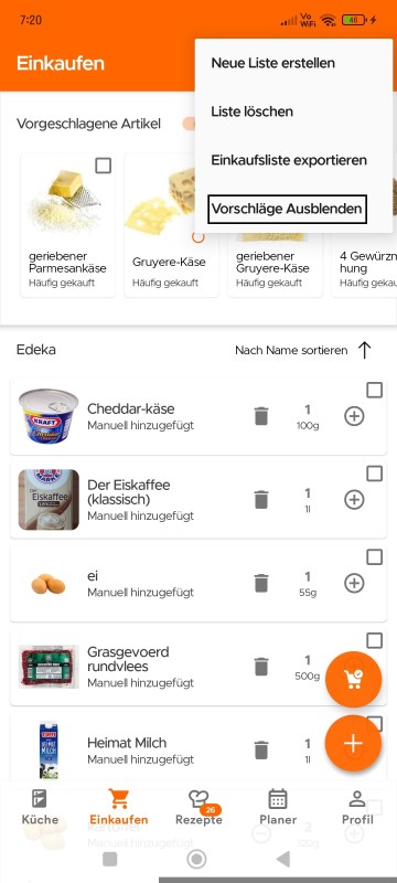 Show Suggestions option in overflow menu